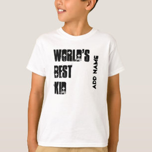 T-shirt Meilleur enfant du monde Nom personnalisé noir et 