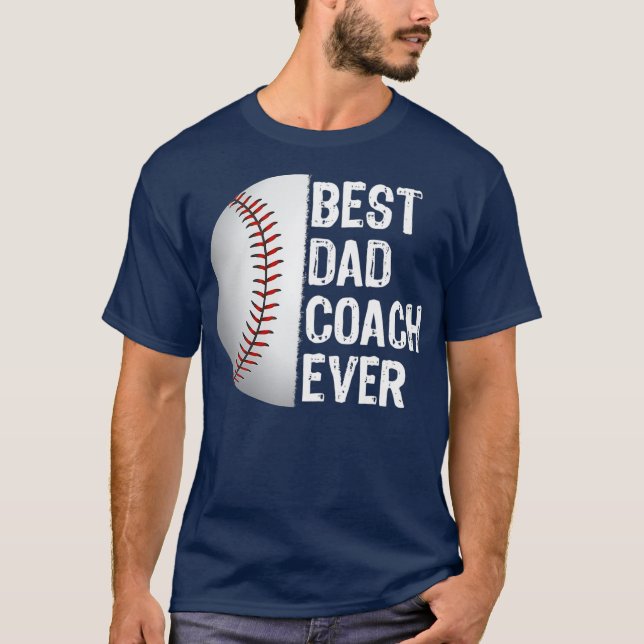 T-shirt Meilleur entraîneur de papa jamais amusant Basebal (Devant)