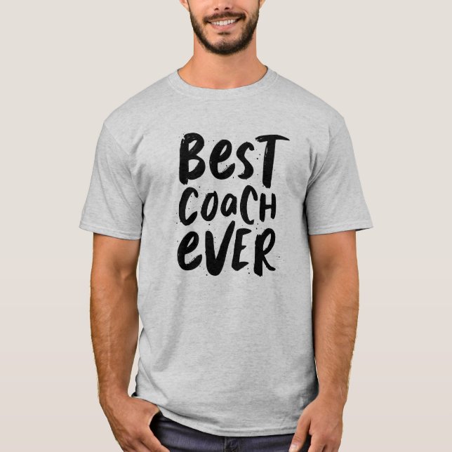 T-shirt Meilleur entraîneur jamais moderne noir blanc (Devant)