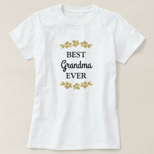 T-shirt Meilleur Fleurs d'or de grand-mère