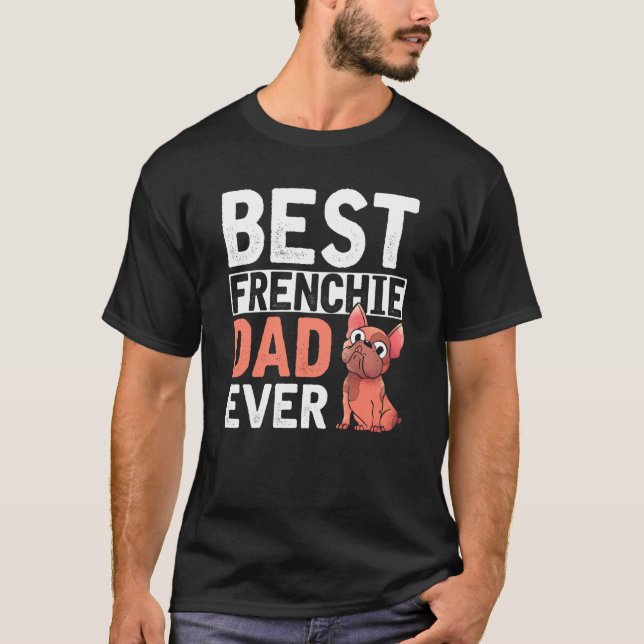 T-shirt Meilleur Français Papa Jamais Chien Parent Hommes  (Devant)