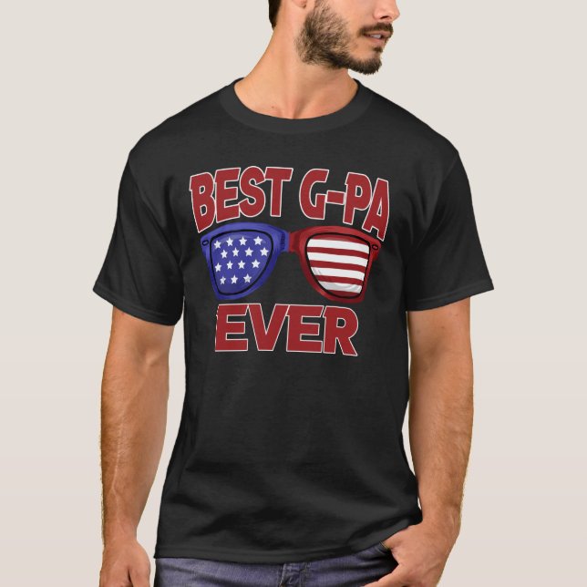 T-shirt Meilleur G-pa Ever Us Drapeau grand-père Fête des  (Devant)