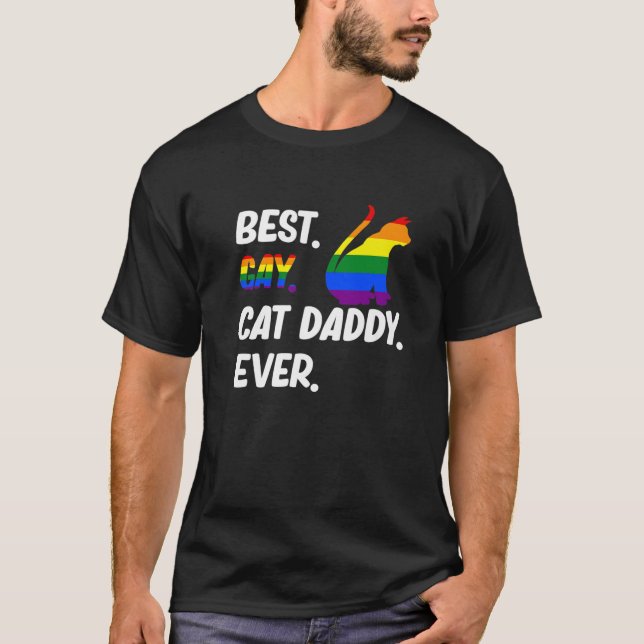 T-shirt Meilleur Gay Chat Papa Jamais Chats Amoureux des a (Devant)