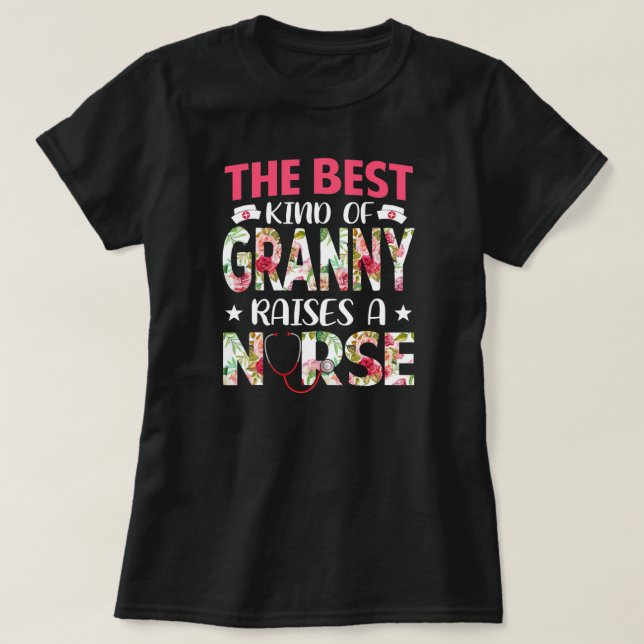 T-shirt Meilleur Genre De Grand-Mère Soulève Une Infirmièr (Design devant)