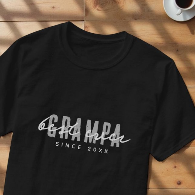 T-shirt Meilleur Grampa depuis 20XX Moderne Simple Preppy (Créateur téléchargé)