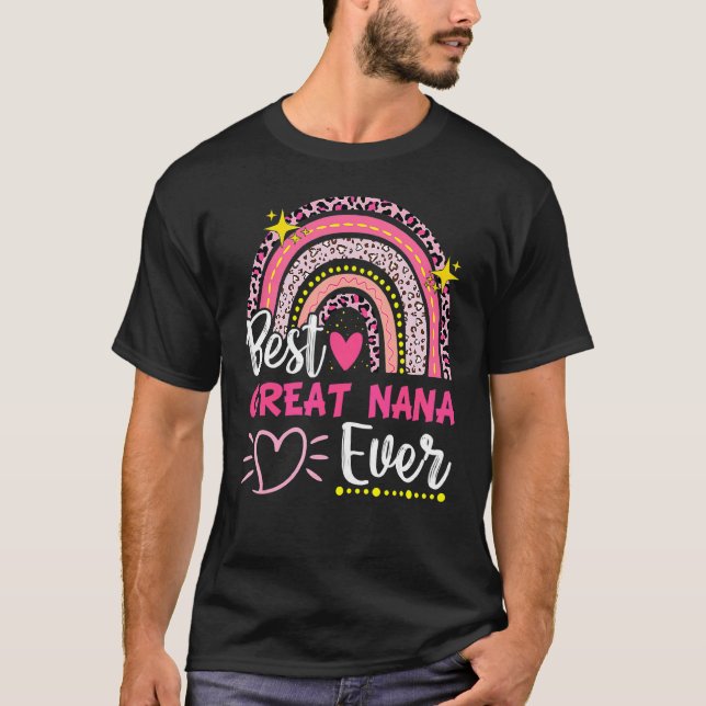 T-shirt Meilleur Grand Nana Jamais Leopard Arc-en-ciel Nou (Devant)