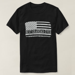 T-shirt Meilleur grand père américain Drapeau Vintage