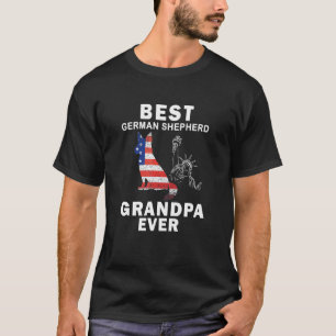 T-shirt Meilleur Grand-Père Berger Allemand Drapeau Améric