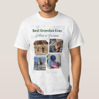 T-shirt Meilleur grand-père Ever 4 photo collage script ts