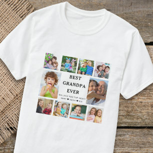 T-shirt Meilleur Grand-Père Ever Grand-Enfants 10 Photo Co