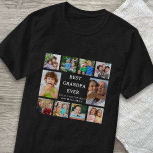 T-shirt Meilleur Grand-Père Ever Petits-Enfants 10 Collage