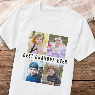 T-shirt Meilleur Grand-Père Ever Petits-Enfants 4 Collage