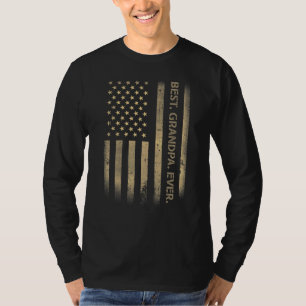 T-shirt Meilleur Grand-Père Jamais Américain Usa Grunge Dr