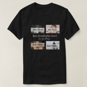 T-shirt Meilleur Grand-Père Jamais Photo Collage Script bl