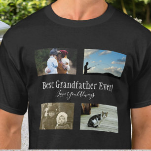 T-shirt Meilleur Grand-Père Jamais Photo Collage White Scr