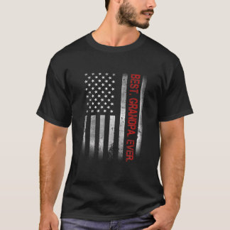 T-shirt Meilleur Grand-Père Jamais Vintage Drapeau América