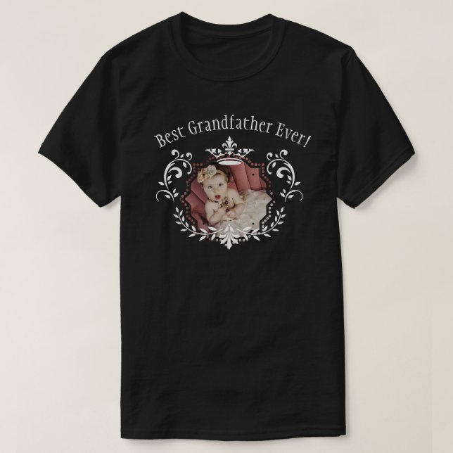 T-shirt Meilleur Grand-Père Photo de famille personnalisée (Design devant)