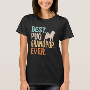 T-shirt Meilleur Grand-père Pug Chien Amoureux Papy Drôle