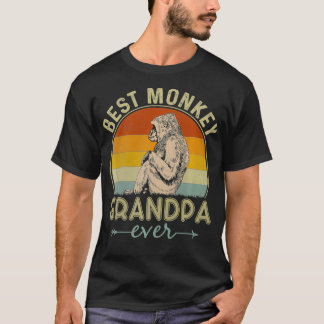 T-shirt Meilleur Grand-Père Singe Jamais Retro Monkey Grap