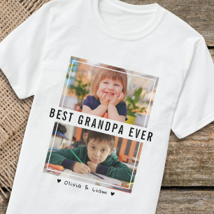 T-shirt Meilleur grand-père toujours deux photo cadeau per