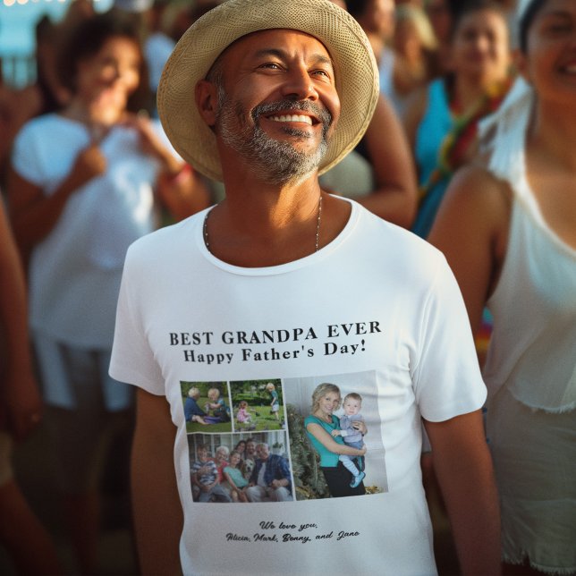 T-shirt Meilleur grand-père Vous aimez toujours collage ph (Créateur téléchargé)