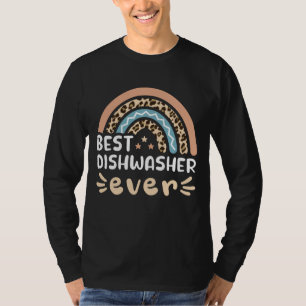 T-shirt Meilleur Lave-vaisselle jamais Leopard Rainbow Gif