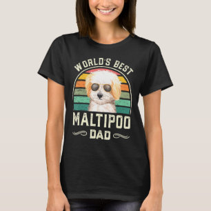 T-shirt Meilleur Maltipoo Papa Vintage Chien Papa 1