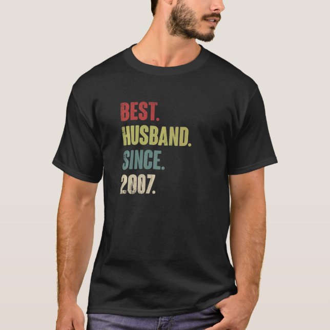 T-shirt Meilleur Mari depuis 2007 15e anniversaire Mariage (Devant)