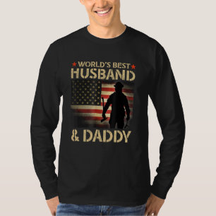 T-shirt Meilleur Mari & Papa Fireman Us Drapeau Fathe