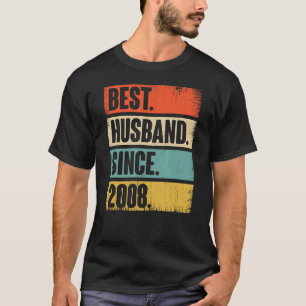 T-shirt Meilleur Mari Rétro depuis 2008 14ème Mariage Aniv