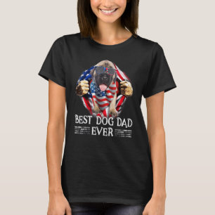 T-shirt Meilleur Mastiff Anglais Papa Drapeau Américain 4 