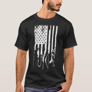 T-shirt Meilleur Matériel de Chasse et Pêche Drapeau Usa