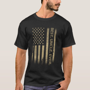 T-shirt Meilleur oncle jamais American USA Grunge Drapeau