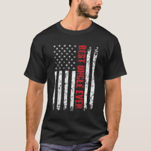 T-shirt Meilleur Oncle Jamais Drapeau Américain Cadeau Pou