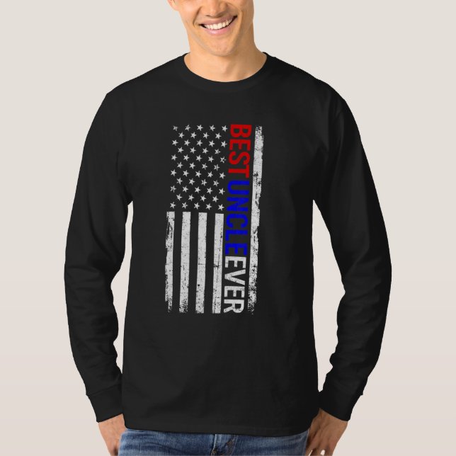 T-shirt Meilleur Oncle jamais Fête des pères drapeau améri (Devant)