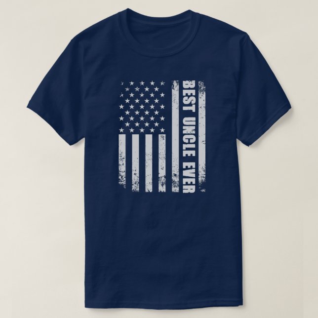 T-shirt Meilleur Oncle Jamais Hommes Drapeau Américain Éta (Design devant)