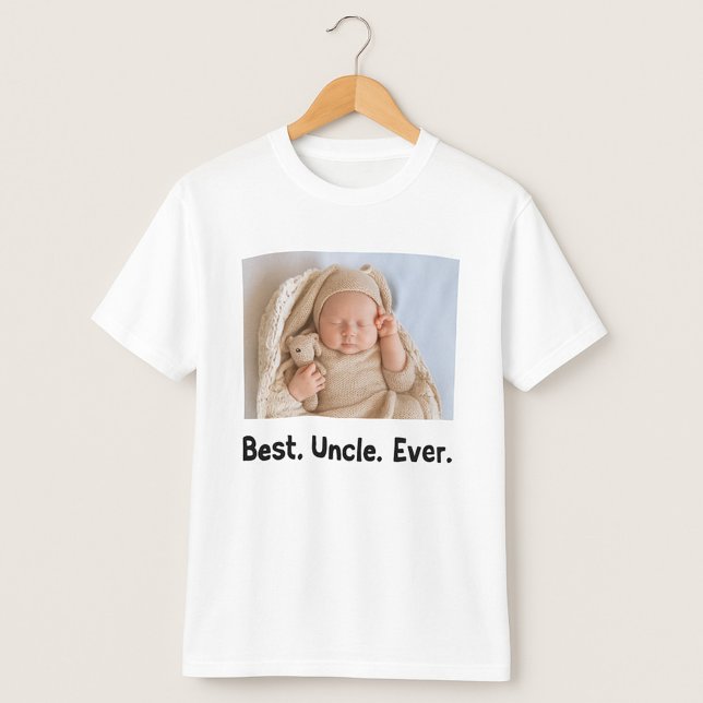 T-shirt Meilleur Oncle Jamais Photo personnalisée (Créateur téléchargé)