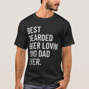 T-shirt Meilleur Papa à Barbe Aimant la Bière et les Chien