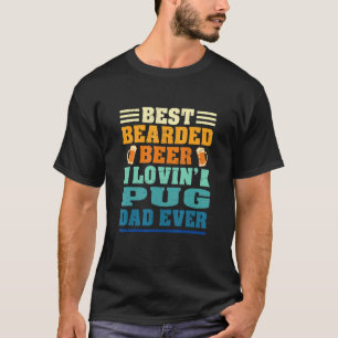 T-shirt Meilleur papa amateur de barbu et de bière Pug drô