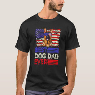 T-shirt Meilleur Papa Berger Allemand Américain Drapeau Am