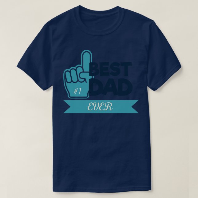 T-shirt meilleur papa bleu (Design devant)