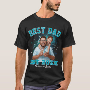 T-shirt Meilleur Papa Bootleg Rap Personnalisé Photo Fête
