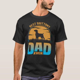 T-shirt Meilleur papa breton jamais Vintage Retro Chien Pa