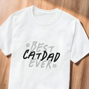 T-shirt Meilleur Papa Chat du Monde Moderne Noir et Gris G