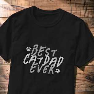 T-shirt Meilleur Papa Chat du Monde Moderne Noir et Gris G