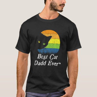 T-shirt Meilleur papa chat jamais Style Rétro des années 8