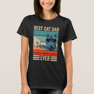 T-shirt Meilleur papa chat vintage, cogne le poing Fête de