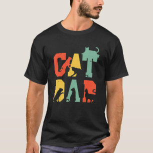 T-shirt Meilleur papa chat vintage Félin Joyeuse fête des