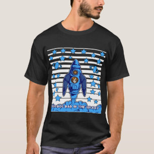 T-shirt Meilleur Papa Chien de la Galaxie Fusée Spatiale C