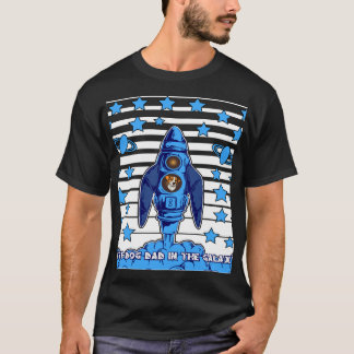 T-shirt Meilleur Papa Chien de la Galaxie Fusée Spatiale C